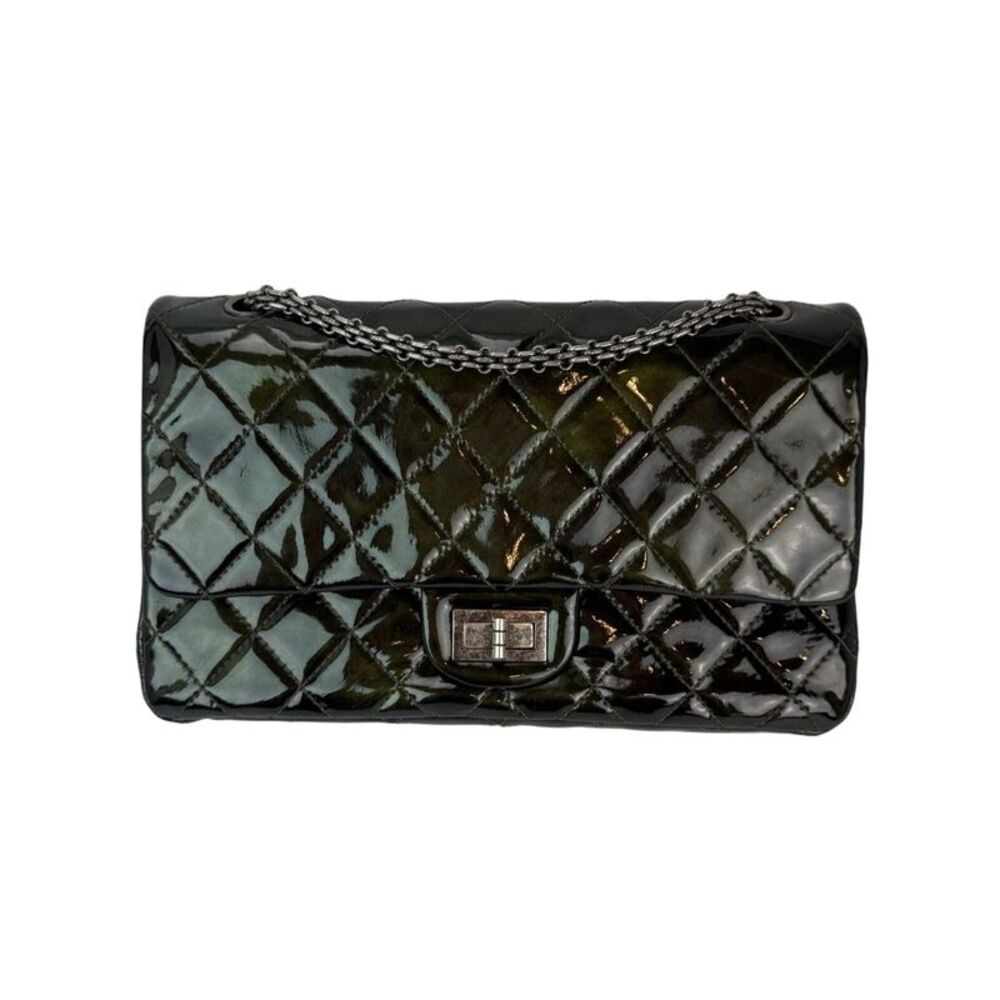 Chanel 2.55 Reissue Double Flap  Iridescent Dark Green Patent Leather Shoulder